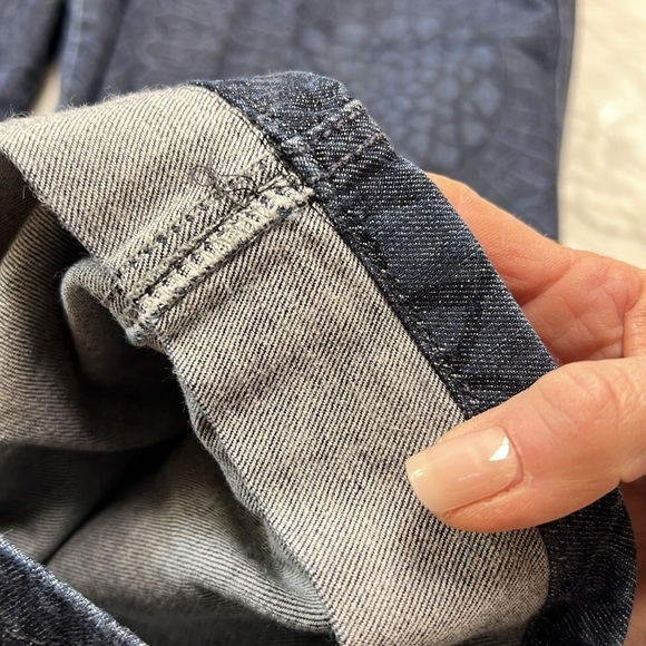 Escada Mandala Effect Print Blue Straight Leg Denim Size 44/L - Picture 12 of 13